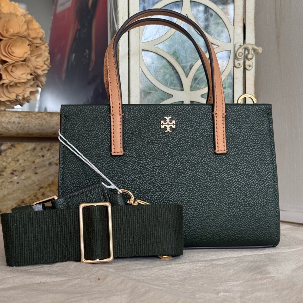 Tory Burch Blake mini tote in basil color